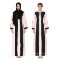 Moda dubai abaya lace splicing vestido largo musulmán mujeres poliéster ropa islámica vestido